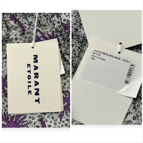 Isabel Marant Étoile Diya Skirt Ecru Lilac FR34 XS NWT $455 Ruffle Tiered - Picture 5 of 15